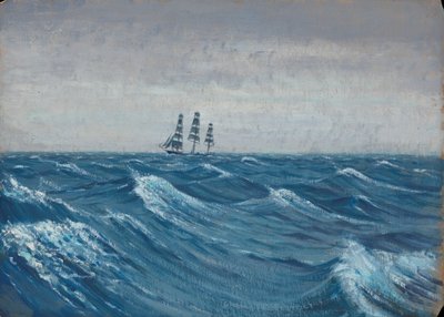 Ett segelfartyg, sent 1800-tal - mitten av 1900-talet (olja på papper) av John Everett