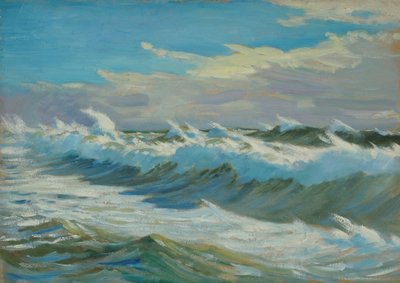 Havslandskap, slutet av 1800-talet - mitten av 1900-talet (olja på papper) av John Everett