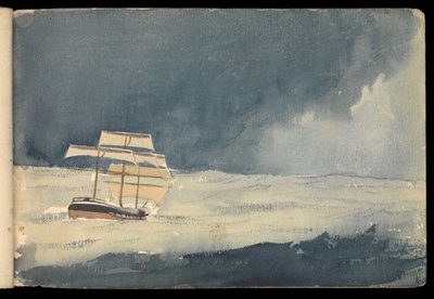 Havslandskap, skissbok av John Everett