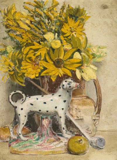 Stilleben (fläckig hund) (olja ombord) av John Everett