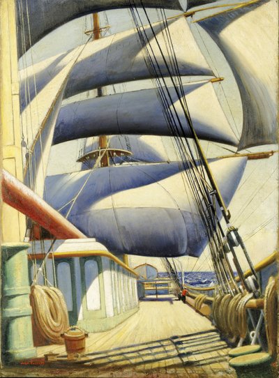 Vy över Endymion" i bra väder. Olja på duk av Herbert Barnard John Everett (1876-1949) av John Everett