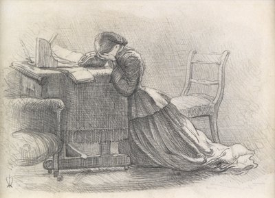 En fru - Illustration till en dikt av John Everett Millais