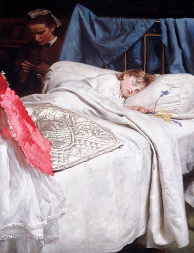 Sovande. Omkring 1865 (olja på duk) av John Everett Millais