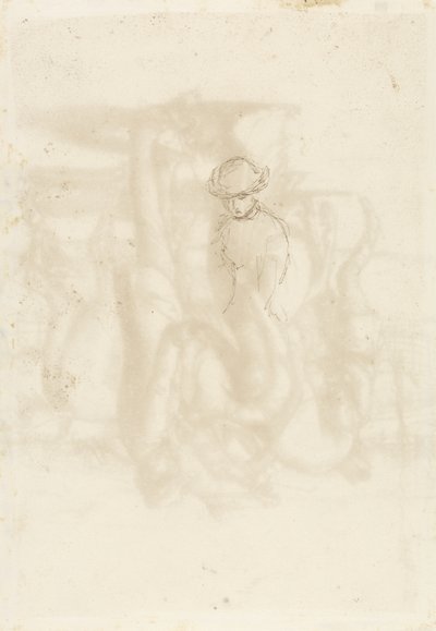Rejected, Verso: Sketch of a Woman, 1853 (penna och brunt bläck på papper) av John Everett Millais