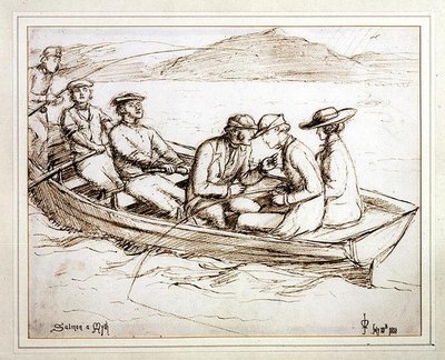 Lax en myt (penna och bläck på papper) av John Everett Millais