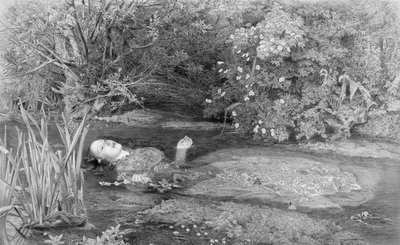 Ophelia, graverad av Alfred Smith (1810-fl.1870-talet) pub. av Henry Graves & Co., 1864 av John Everett after Millais