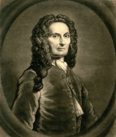 Porträtt av den franske matematikern Abraham de Moivre 1667-1754, 1736 av John Faber