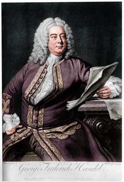 George Frideric Handel, tyskfödd brittisk barockkompositör, 1749 av John Faber the younger