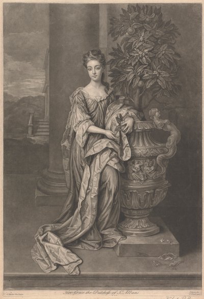 Her Grace the Duchess of St. Albans Swedish av John Faber the younger