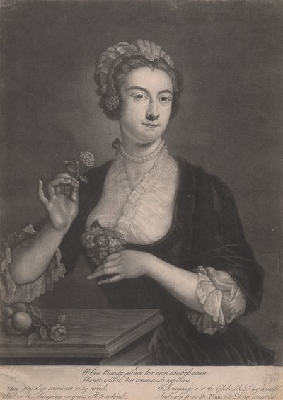 Mrs. Clive, när skönhet åberopar sin egen motståndslösa sak... av John Faber the younger
