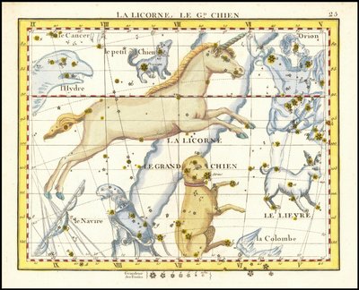1776 - John Flamsteed - La Licorne, Le Gd. Chien (Monoceros  Canis Major) av John Flamsteed