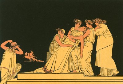 Andromache svimmar på väggen av John Flaxman