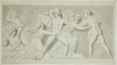 Amphion och Zethus befriar sin mor Antiope från Dirces och Lycus raseri av John Flaxman