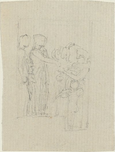 Beggars at a Door (Studier för Yarborough-monumentet) av John Flaxman