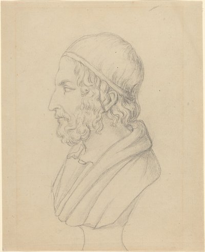 Klassisk porträttbyst av en skäggig man av John Flaxman