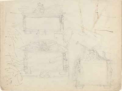 Design för monument [recto and verso] av John Flaxman