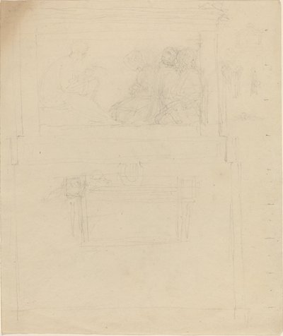 Designs for a monument to Sir William Jones (?) [recto and verso] av John Flaxman