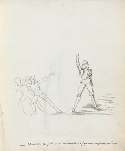Liten by. änglar och nådens tjänare försvarar oss!, 1783 (penna, bläck & tvätt på papper) av John Flaxman