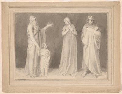 Hannah presenterar Samuel för Eli av John Flaxman