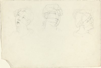 Huvud för Maria Magdalena och två heliga (?) av John Flaxman