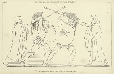 Hector och Ajax separerade av Heralds av John Flaxman