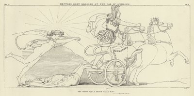 Hectors kropp släpade mot Achilles bil av John Flaxman