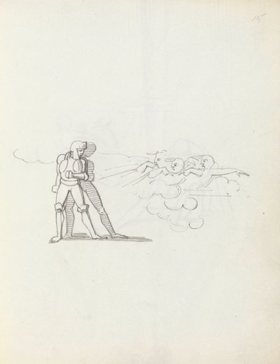 John Philip Kemble som Hamlet, 1783 (penna, bläck och tvätt på papper) av John Flaxman