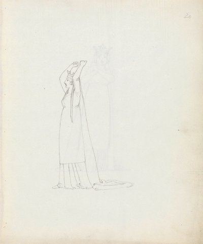 Mrs Siddons som Constance, 1783 (penna, bläck och tvätt på papper) av John Flaxman