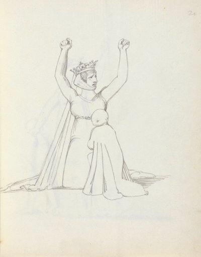 Mrs Siddons som Constance, 1783 (penna, bläck och tvätt på papper) av John Flaxman