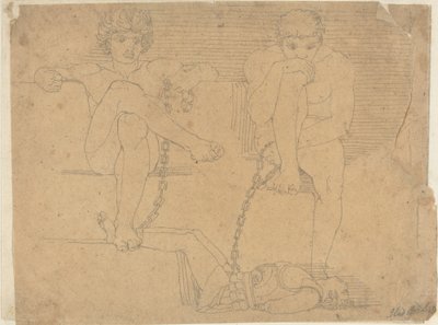 Otus och Ephialtes håller Mars fången av John Flaxman