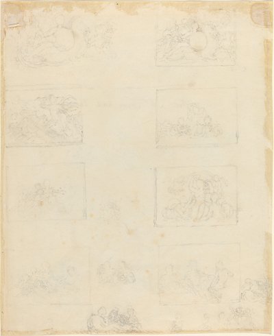 Studieblad [recto and verso] av John Flaxman