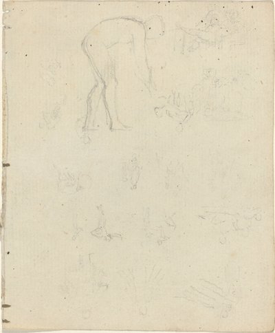 Studieblad [recto and verso] av John Flaxman