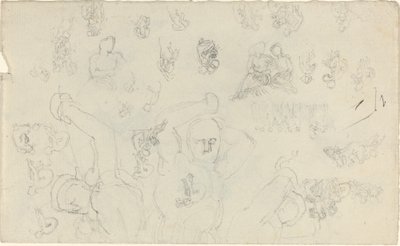Studieblad [recto and verso] av John Flaxman