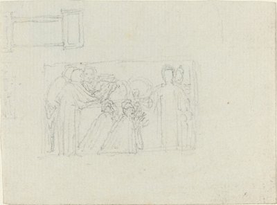 Studie för ett monument till en präst [recto and verso] av John Flaxman