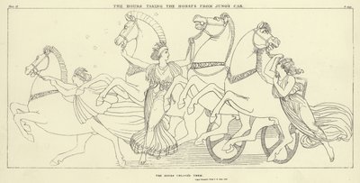 Timmarna som tar hästarna från Junos bil av John Flaxman