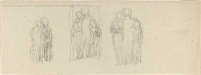 Tre grupper av figurer (föräldrar och barn?) av John Flaxman