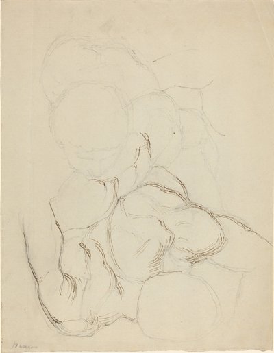 Två manliga nakenbilder sedda från ovan av John Flaxman