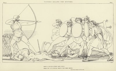 Ulysses dödar friarna av John Flaxman