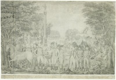 Britterna överlämnade sina vapen till general Washington efter deras nederlag i Yorktown i Virginia, oktober 1781, 1810-1815 av John Francis Renault
