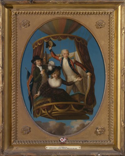 Kapten Vincenzo Lunardi med sin assistent George Biggin och mrs Letitia Anne Sage i en ballong av John Francis Rigaud