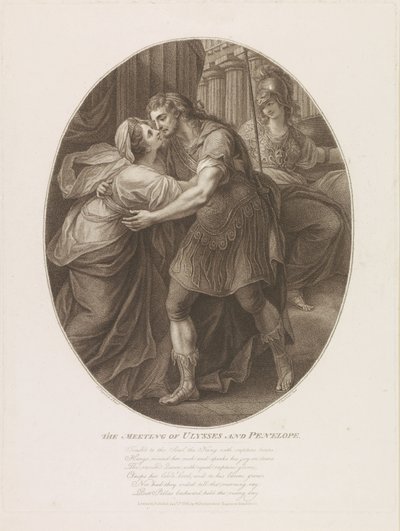Mötet mellan Ulysses och Penelope, graverat av Francesco Bartolozzi av John Francis Rigaud