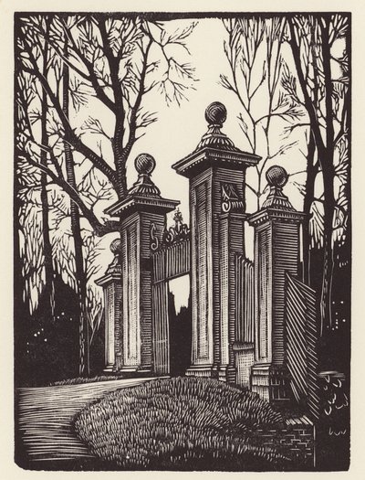 Cambridge: Clare Gates (träsnitt) av John Frederick Greenwood