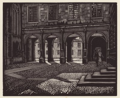 Cambridge: Peterhouse (träsnitt) av John Frederick Greenwood