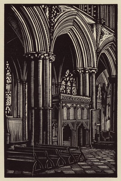 Katedralen i Ely: In the Presbytery (träsnitt) av John Frederick Greenwood