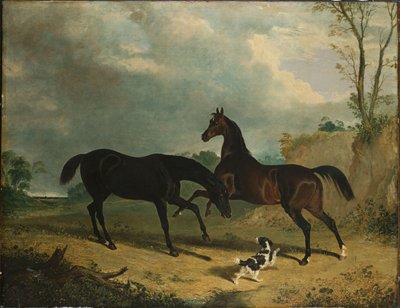 Jägare och en spaniel i ett skogslandskap, 1835 av John Frederick Herring Senior