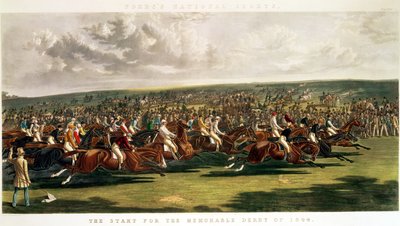 Starten på det minnesvärda derbyt 1844, graverad av Charles Hunt (1803-77) av John Frederick Herring Senior