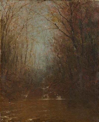 Skogsinteriör med bäck av John Frederick Kensett