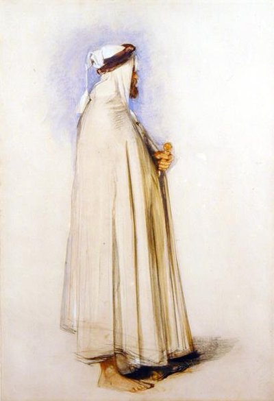 En arab (akvarell över penna på papper) av John Frederick Lewis