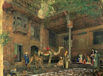 Gården till målarens hus, Kairo, ca 1851 av John Frederick Lewis