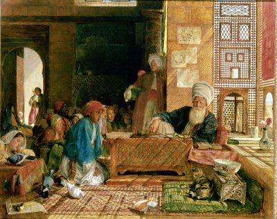 Interiør af en skole, Cairo (se også 22700 og 43799) swed av John Frederick Lewis